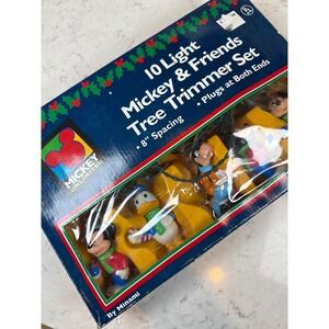 Disney Mickey & Friends 10 Light Tree Trimmer Set Vintage Christmas Minami 07610